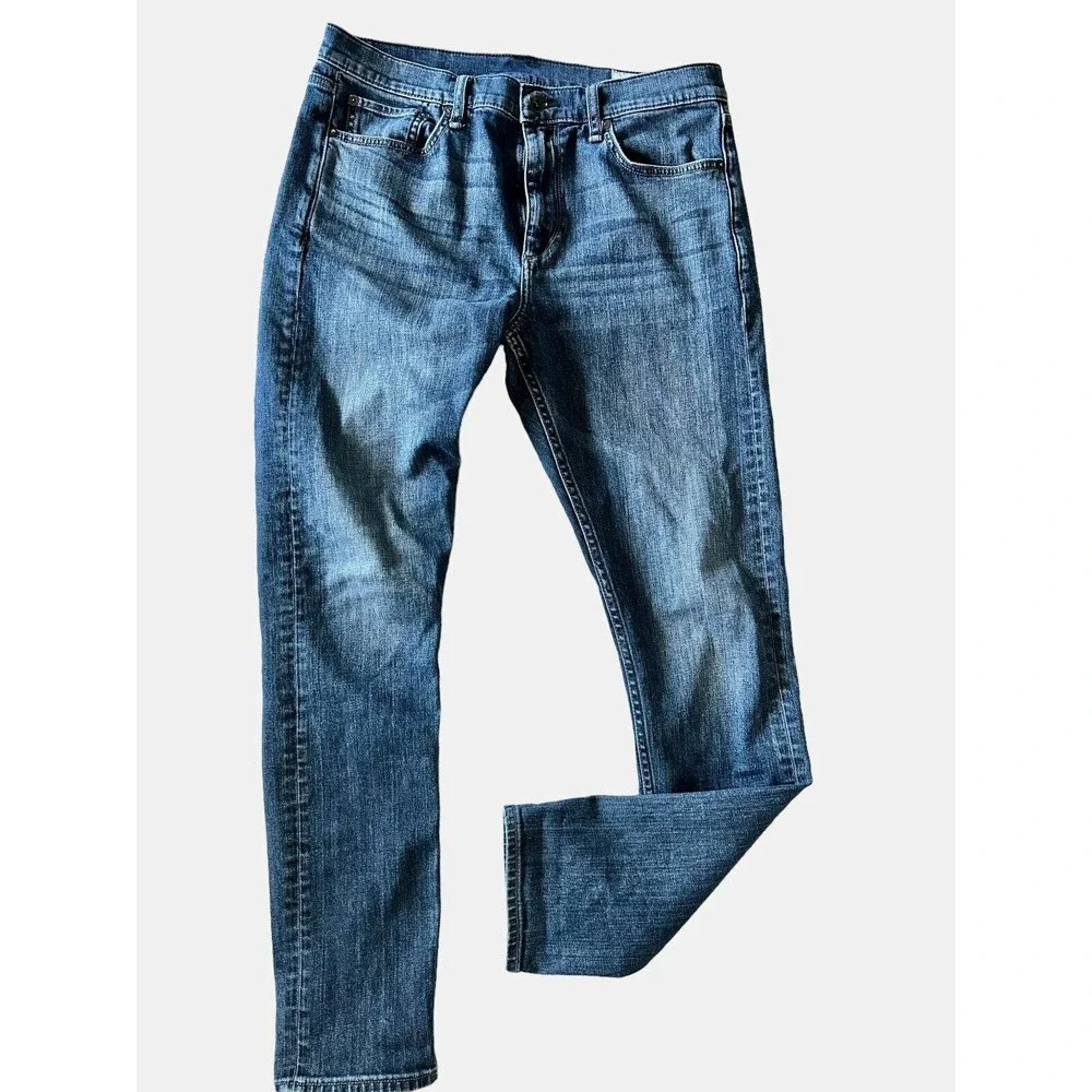 Rag & Bone New York Fit 1 Skinny Med Blue Hughes Stretch Denim Jeans 34x32 EUC - Picture 2 of 14